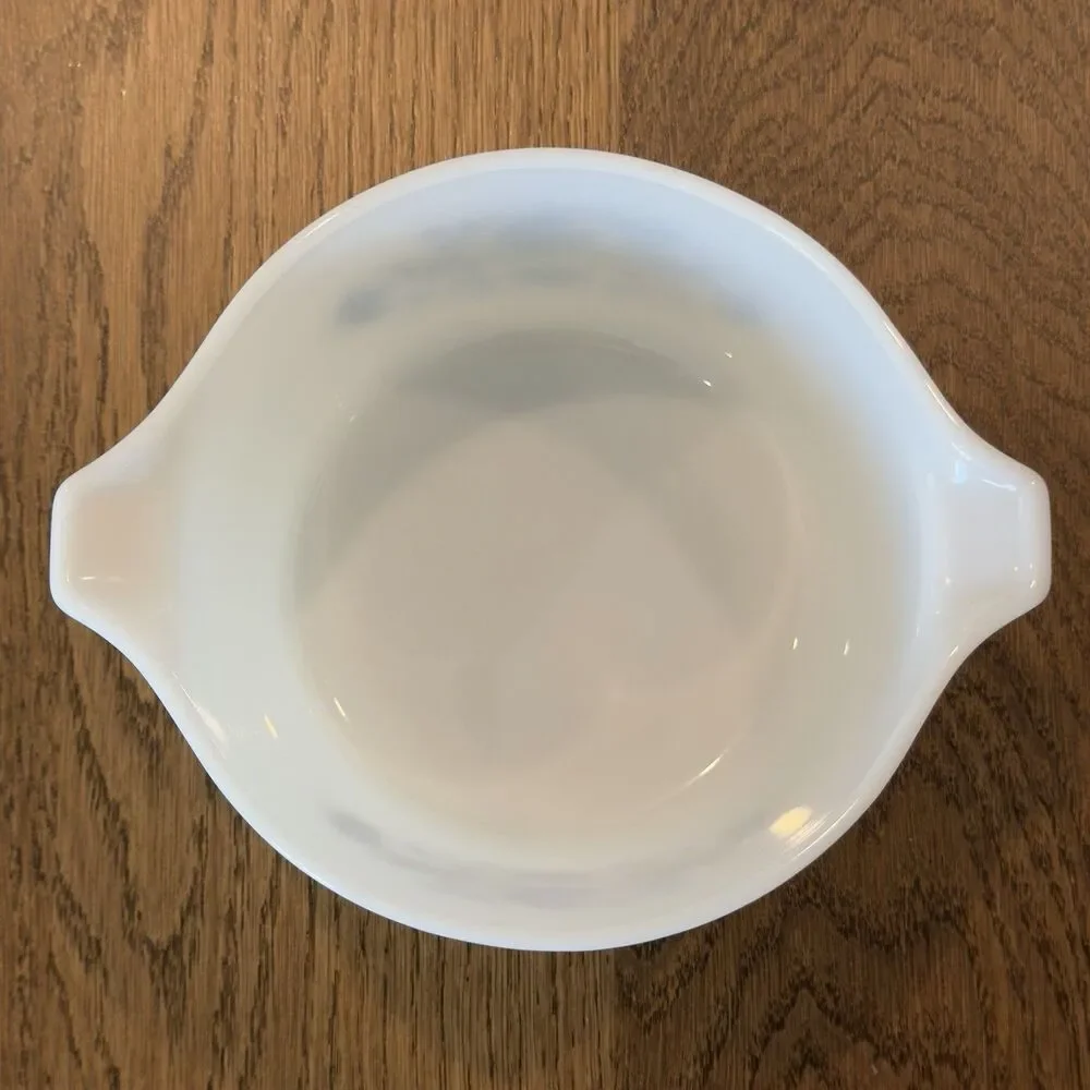 Vintage 1970 Pyrex Blue Onion Willow 473 1 Qt White Casserole Dish W/Opal Lid